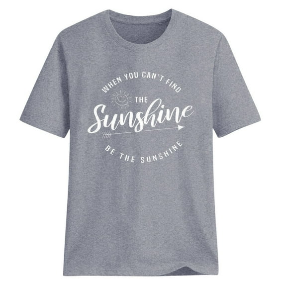 Ichuanyi Womens Tops, Summer Women's Casual Short Sleeve Letter Printed T shirts Round Neck Blouse Tops