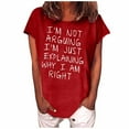 thumbnail image 1 of Ichuanyi Womens Tops, Summer Women's Casual T-Shirt Funny Letter Printed Short Sleeve O-Neck Tees Top, 1 of 4
