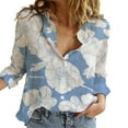thumbnail image 1 of Ichuanyi Womens Tops, Summer Womens Loose Daisy Printing Long Shirt Cotton Ladies Casual Tops T-Shirt Blouse, 1 of 5