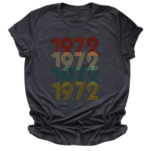 Ichuanyi Womens Tops, Summer Women Casual Letter Print Round Neck Short Sleeve T-Shirt Loose Blouse Top