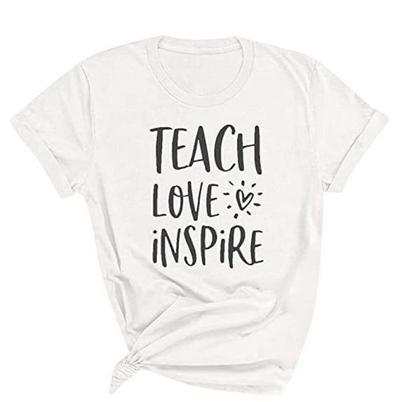 Ichuanyi Womens Tops, Summer Women Casual Letters Printing Shirts Short Sleeve Loose Tee Tops Tunic Blouse