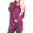thumbnail image 1 of Ichuanyi Womens Tops, Summer Women Fashion Loose Long Sleeve O-Neck Casual Solid T-Shirt Blouse Tops, 1 of 8