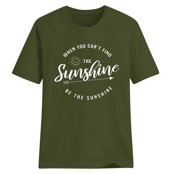 Ichuanyi Womens Tops, Summer Women's Casual Short Sleeve Letter Printed T shirts Round Neck Blouse Tops