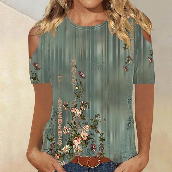 Ichuanyi Womens Tops, Summer Women's Print 3/4 Sleeve Tops Loose Blouse Casual O-Neck Tee Shirts Tunic