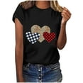 thumbnail image 1 of Ichuanyi Womens Tops, Summer Women's Shirt Tees Funny Cute Short Sleeve Fall T Shirt Hearth Love Shirt Gift Tops Blouse Gift For Couples, 1 of 6