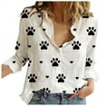 thumbnail image 1 of Ichuanyi Womens Tops, Summer Womens Loose Daisy Printing Long Shirt Cotton Ladies Casual Tops T-Shirt Blouse, 1 of 7