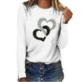 thumbnail image 1 of Ichuanyi Womens Tops, Valentine's Day Women Casual Hearts Printing Long Sleeves O-Neck Loose T-Shirt Blouse Tops, 1 of 3