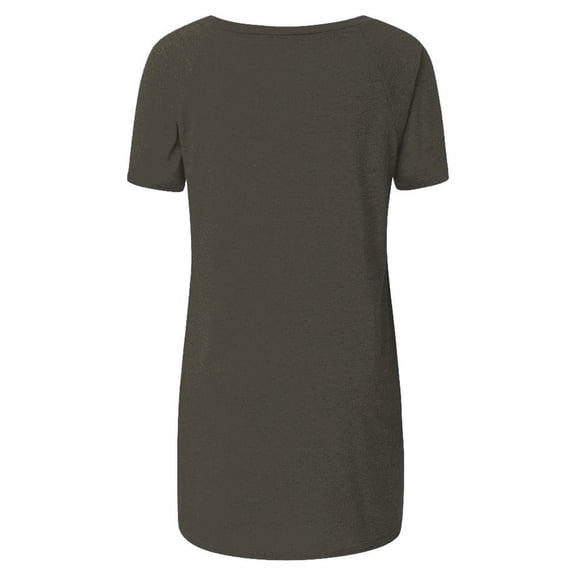 Ichuanyi Womens Tops Women Fashion Plus Size Round Neck Short Sleeved Long T-shirt Blouse