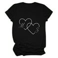 thumbnail image 1 of Ichuanyi Womens Tops Women Heart Printing Short Sleeve Shirt Casual Tops Blouse, 1 of 5