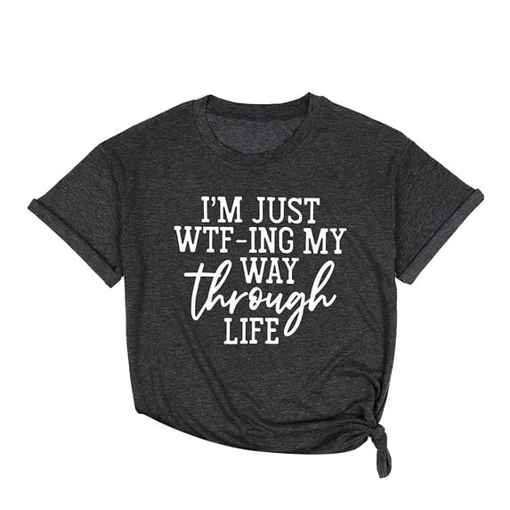 Ichuanyi Womens Tops Women Letter Printing Short Sleeve Shirt Casual Tops Blouse