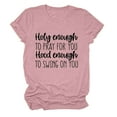 thumbnail image 1 of Ichuanyi Womens Tops Women Letter Printing Short Sleeve Shirt Casual Tops Blouse, 1 of 3