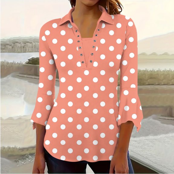 Ichuanyi3/4 Length Sleeve Womens Tops Summer Comfortable Blouses V-Neck T-Shirts Dressy Casual Tops