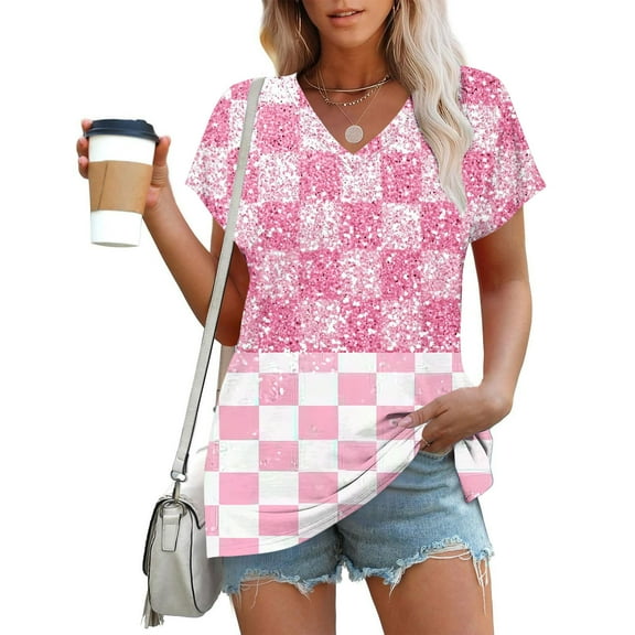 IchuanyiVintage Flowers V Neck Shirt for Women Boho Floral Wildflowers Graphic Tee Casual Cottagecore Summer T Shirt