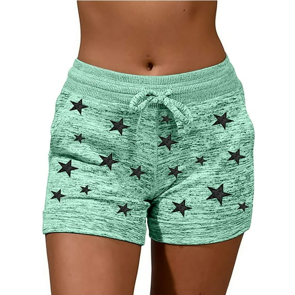 IchuanyiWomens Casual Shorts Drawstring Elastic Waist Summer Shorts Comfy Pocketed Solid Pants
