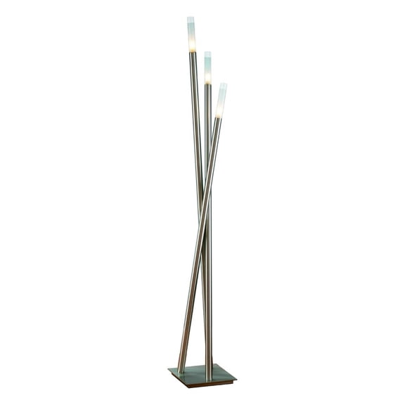 Icicle Floor Lamp with Brushed Metal Nickel Arms
