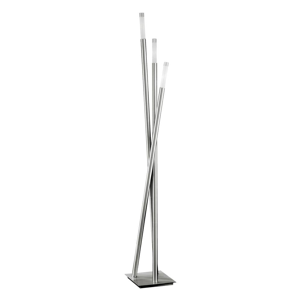 Icicle Brushed Nickel Floor Lamp with Frosted Sconces
