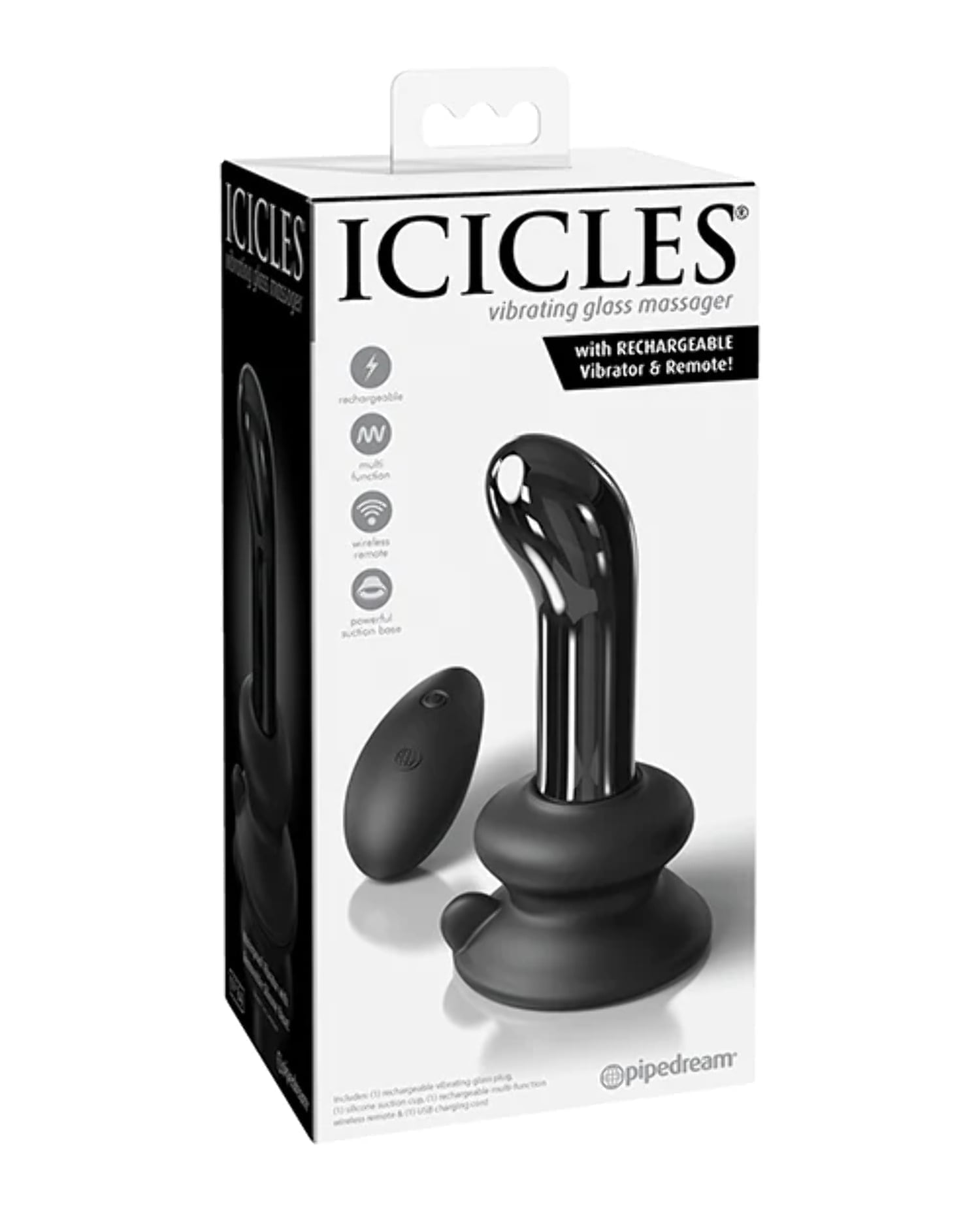 Icicles No. 84 Hand Blown Glass Vibrating Butt Plug w/Remote - Black - Walmart Business Supplies Icicles No. 84 Hand Blown Glass Vibrating Butt Plug w/Remote - Black - Walmart Business Supplies