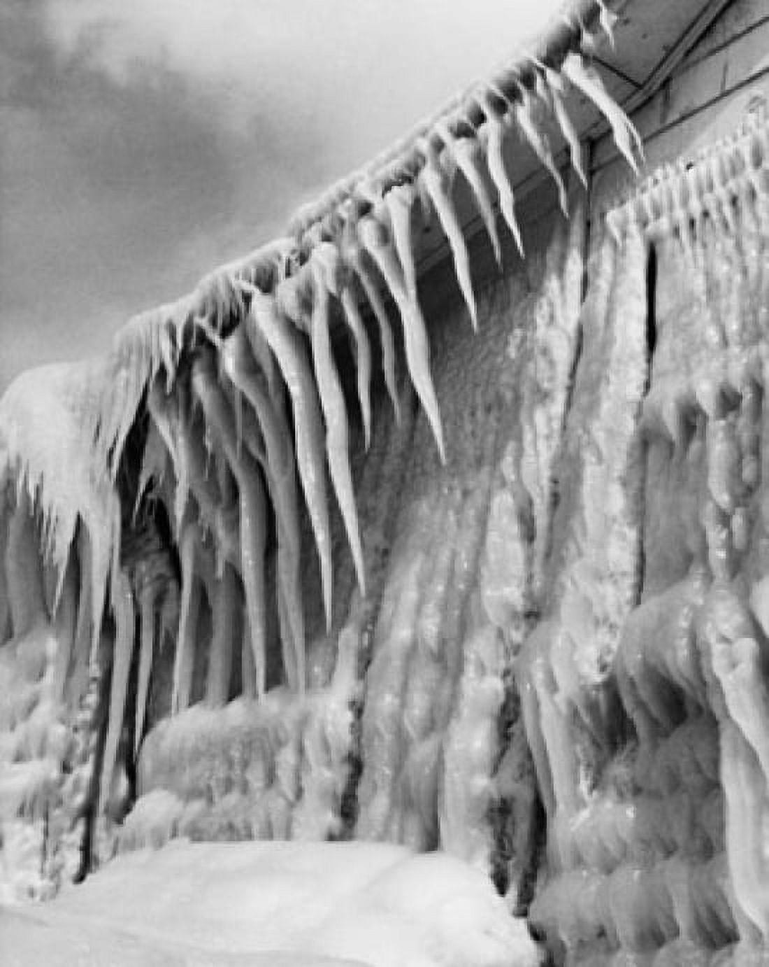 Icicles on the roof of a building Canvas Art - (18 x 24)