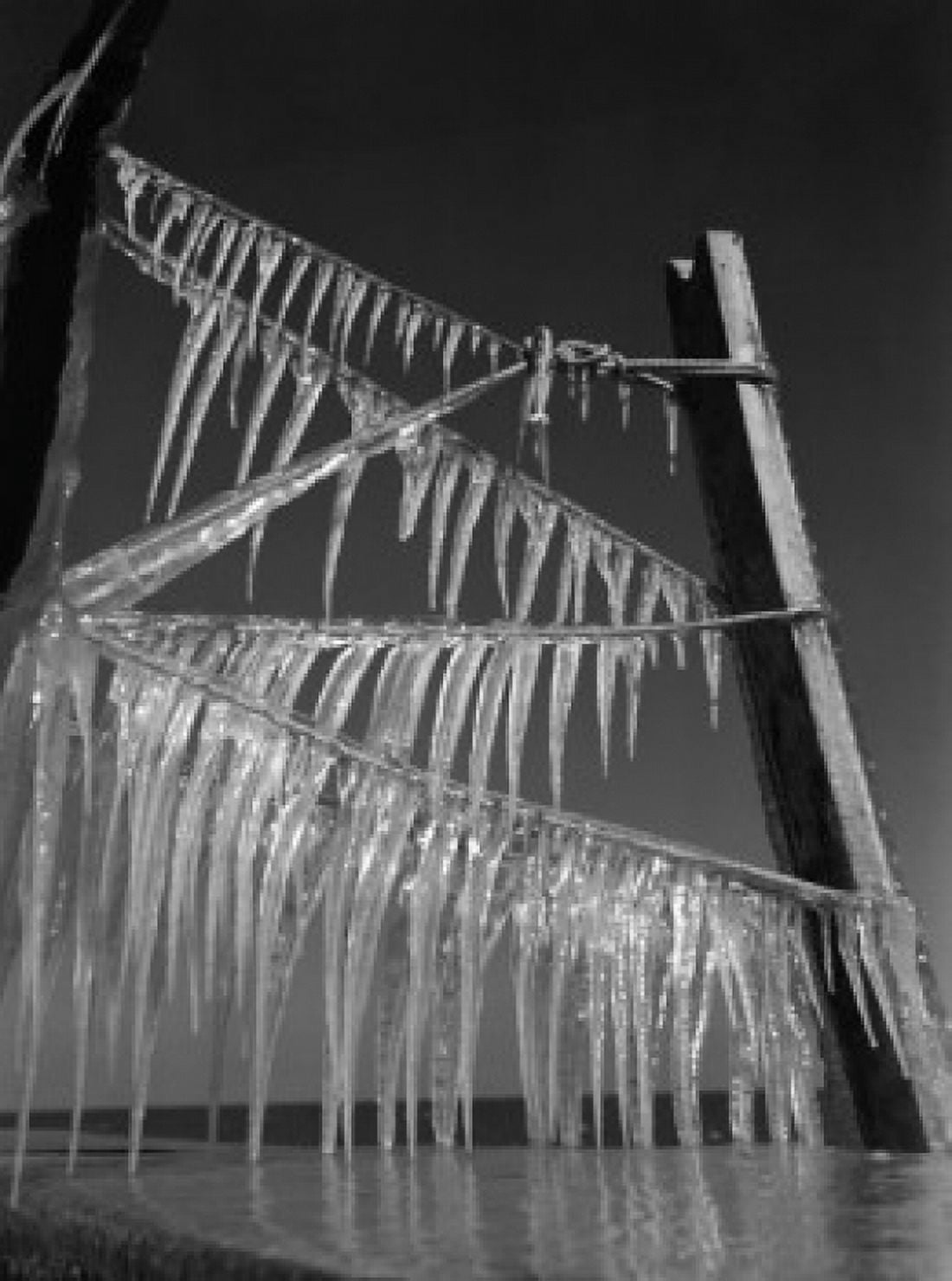 Icicles on wooden posts Canvas Art - (18 x 24)