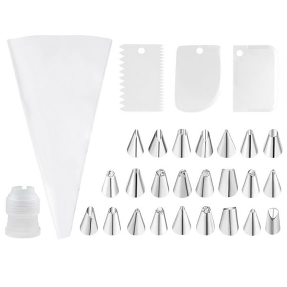 Icing Bag Set 28 Pieces Cotton Piping Bag with 24 Stainless Steel Nozzles