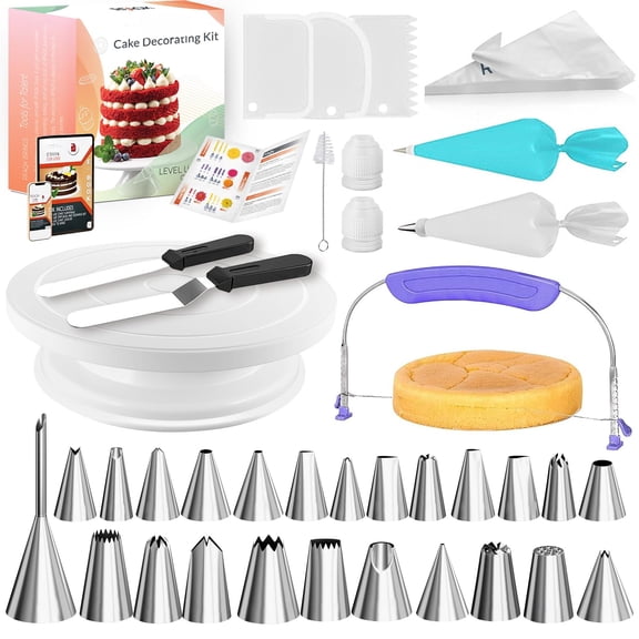 Icing Decorating Tips & Sets White 90 Count Cake Decorating Kit