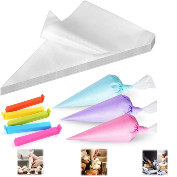 Icing Piping Bags, 500 Pcs Non-Slip, Tipless Design for Cookie Decor, Cakes, Royal Icing, Baking