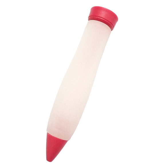 Icing Piping Kit,Piping Pen and Tips,Cake Decorating Kit Supplies,Dessert Decorating Syringe,Frosting Piping Kit for Baking,Reusable Piping Tools for Cookie Icing,Cupcake Decor(5.3x1")(Red)