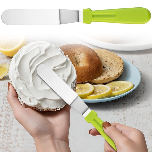 Icing Spatula, Offset Spatula, Stainless Steel with PP Plastic Handle Cake Decorating Frosting Spatula,Green