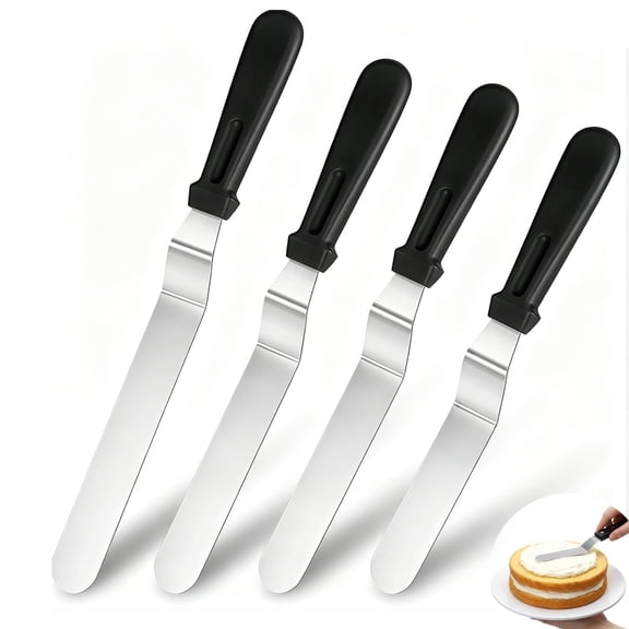 Icing Spatulas, 6", 8", 10", 12" Cake Angled Offset Spatula Cake Decorating Frosting Spatula for Cake Decorating, Pastry, Baking