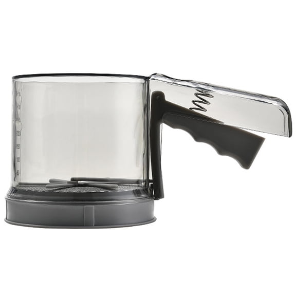 Grey PP Material Hand Held Flour Sifter for Home Use with Fine Mesh and Comfortable Grip 3.