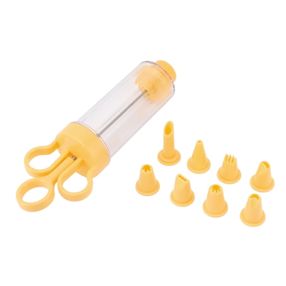 Icing Syringe PS PP Easy Operation Smoothing Control Multi Purpose Icing Piping Kit with 8 Tips for Frosting Decorating