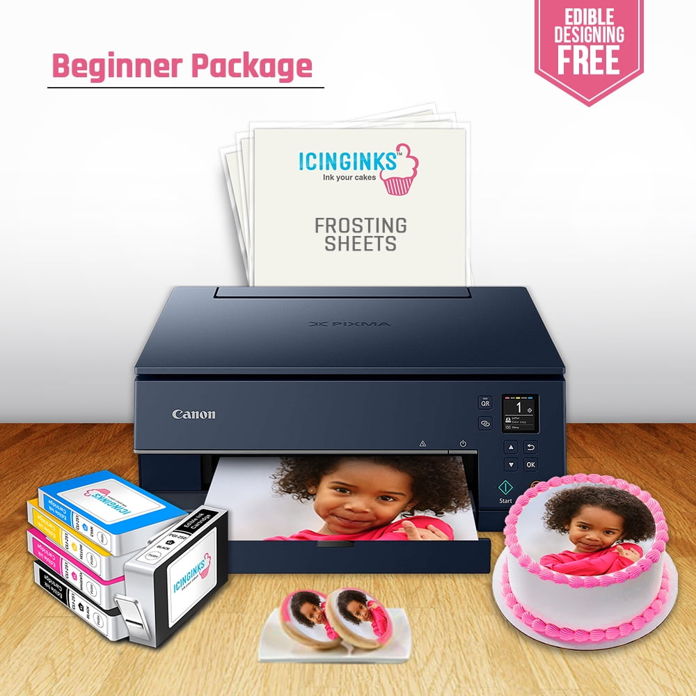 Icinginks Beginner Edible Printer Bundle Package - Comes With Edible Printer Edible Frosting Sheets + Full Set Of 5 Edible Cartridges Walmart.com