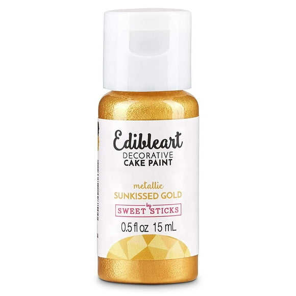 Icinginks Metallic Sunkissed Gold Edible Art Decorative Cake Paint 15ml - Edible Art Paint, Edible Icing Paint, Decorative Cake Paint, Edible Food Coloring, Cake Paint Metallic Sunkissed Gold