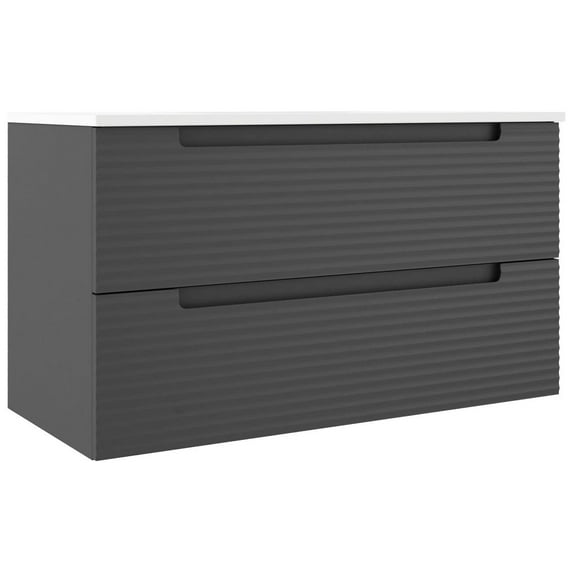 Ico Bath Bc1003 Coda 36" Single Wall Mounted Vanity Cabinet - Ash Grey Ripple