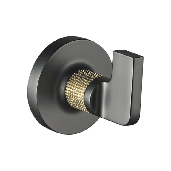 Ico Bath V69210.58 Volkano Blaze Single Robe Hook - Matte Black / PVD Brushed Gold