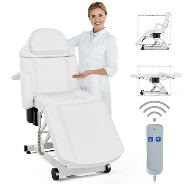 Icoget Electric Tattoo Chair Bed, 4Section Esthetician Facial Bed