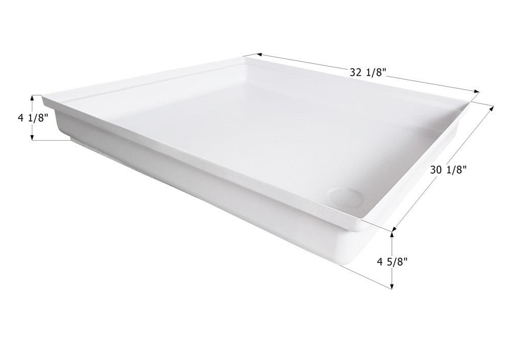 Polar White Rectangular ABS Shower Pan with Drain