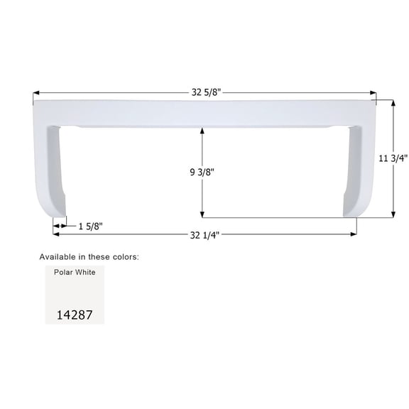 Icon 14287 Step Trim 32-5/8in Length x 11-3/4in Width Polar White Plastic