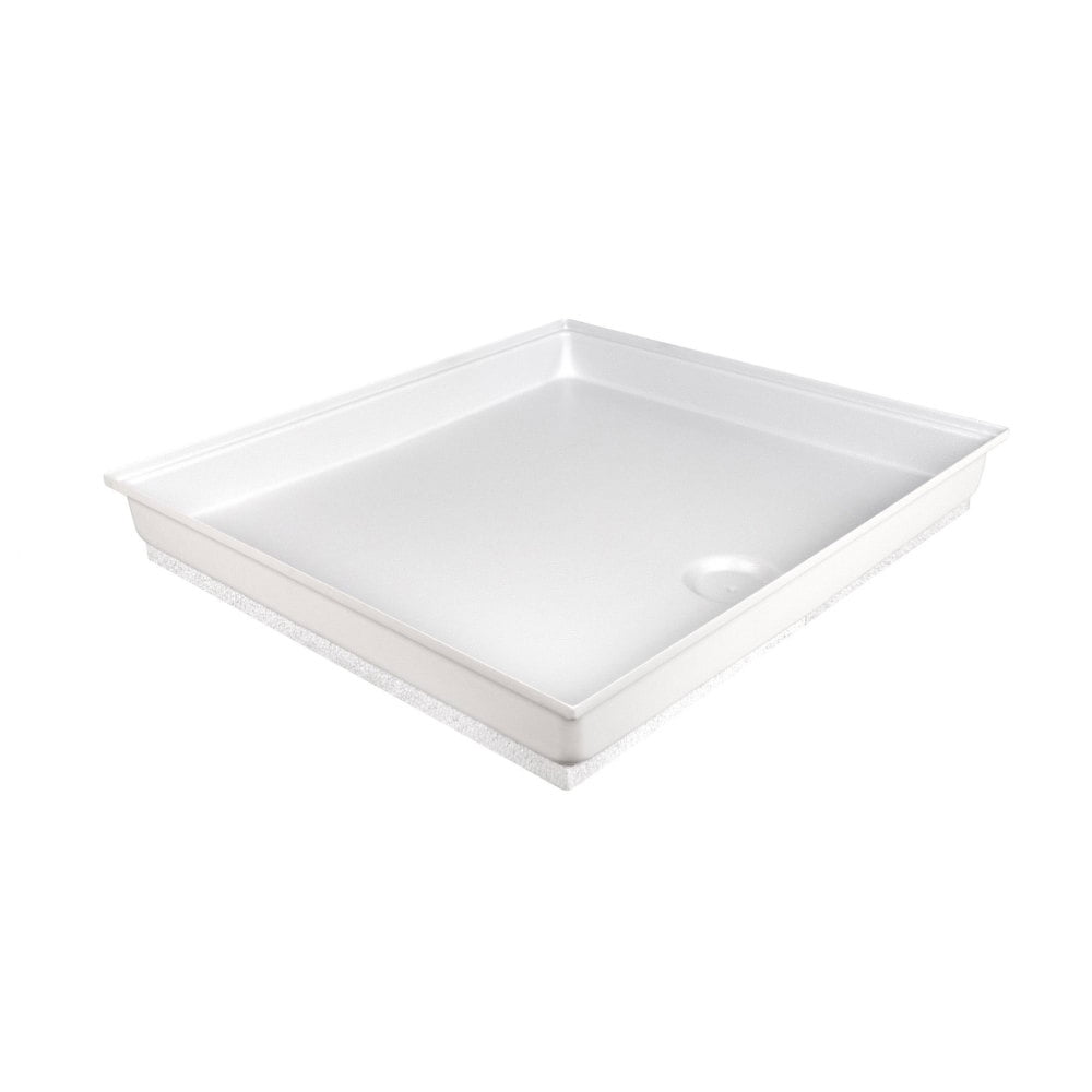 White Polypropylene RV Shower Pan with Center Drain