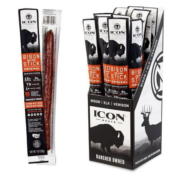 Icon 4 oz BBQ Honey Bison Stick, Case of 6 - Pack of 4