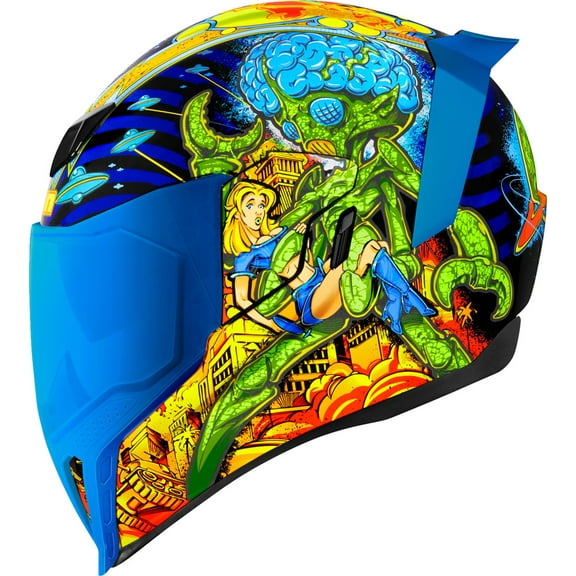 Icon Airflite Bugoid Blitz Motorcycle Helmet Blue XS