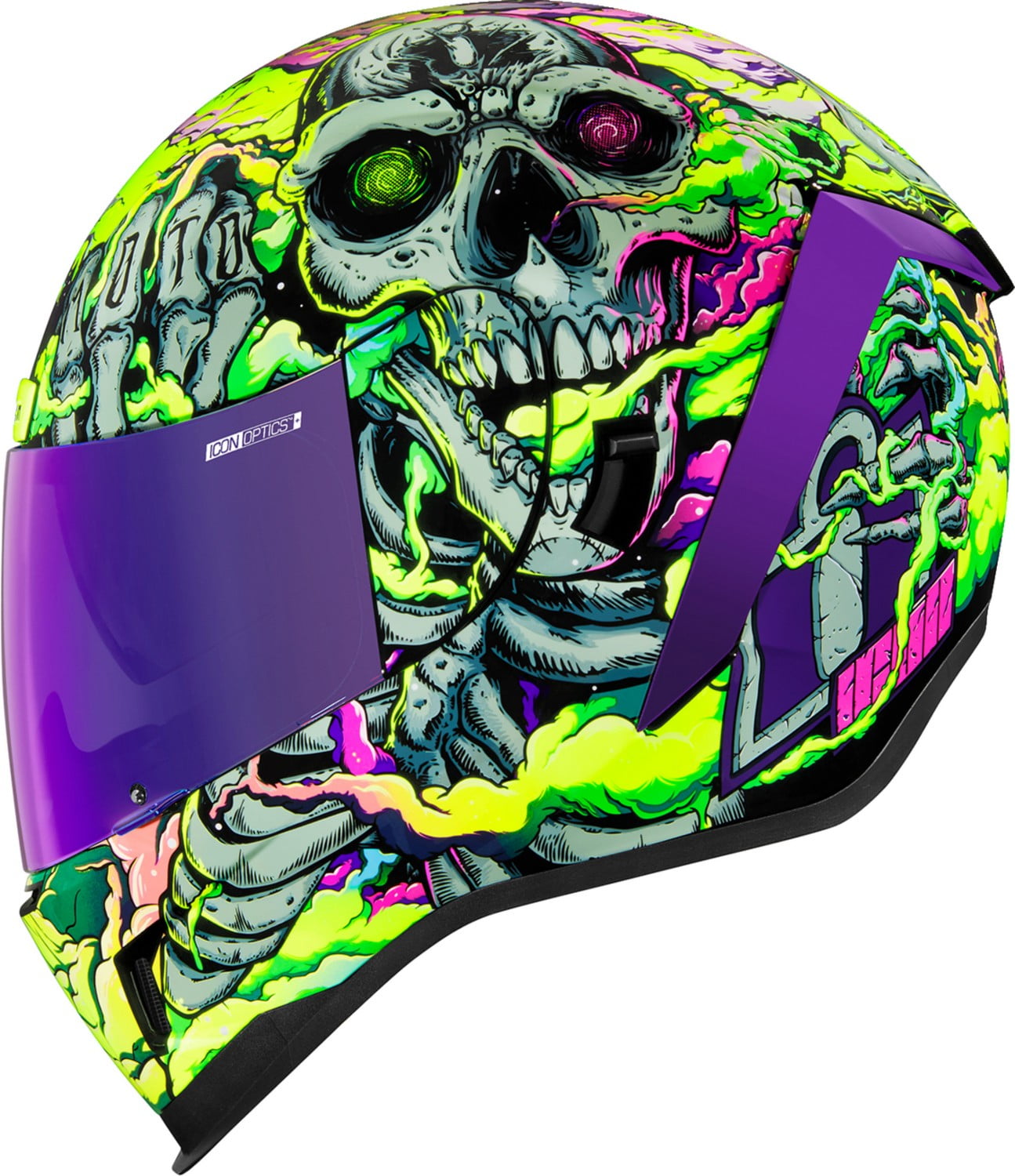 Icon Airform Hippie Dippy Motorcycle Helmet Green/Purple XS
