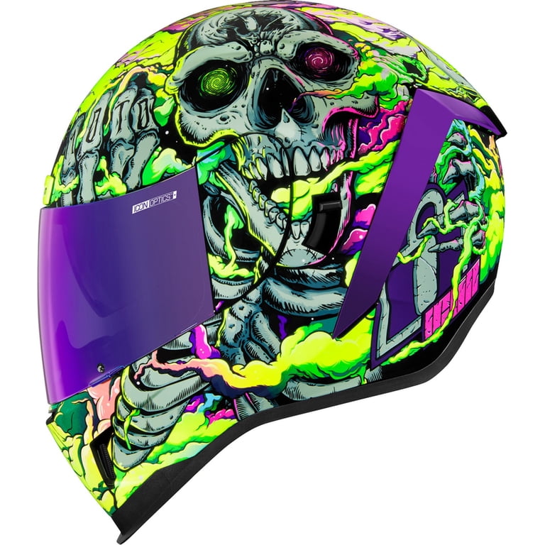 Icon Airform Hippie Dippy Motorcycle Helmet Green/Purple XXL 