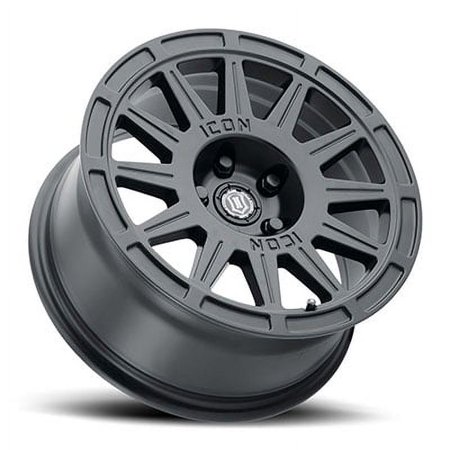 Icon Alloys Ricochet Wheel, 17x8 with 5 on 4.5 Bolt Pattern - Satin Black - 7017806560SB