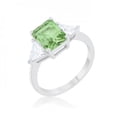 thumbnail image 1 of Icon Bijoux  Classic Rhodium Engagement Ring - Peridot - Size 5, 1 of 1