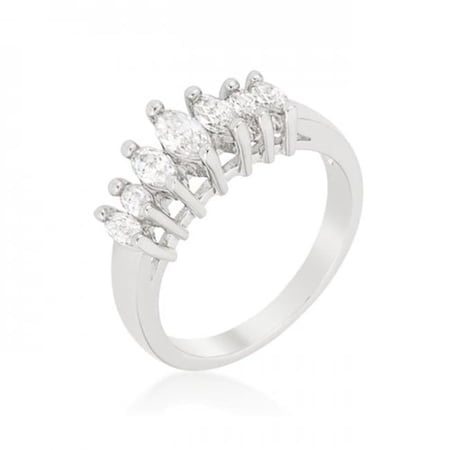 Icon Bijoux R08390R-C01-08 Graduated Marquise Anniversary Band, Size 8