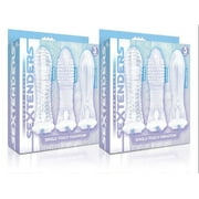Icon Brands The 9s Vibrating 2 Pack, Nubbed, Contoured, Ribbed, Clear 3-Count Vibrators
