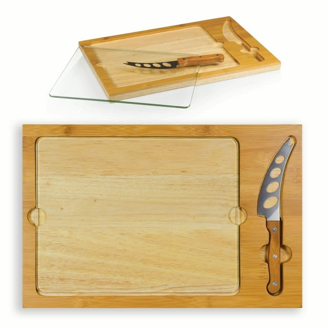 Icon- Bulk Packed - Glass Top Cutting Board w/ Knife