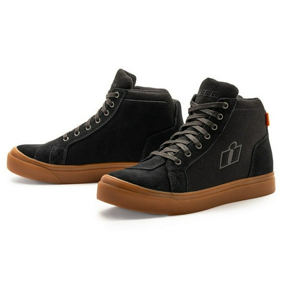Icon Carga CE Mens Textile Motorcycle Riding Boots Black/Gum 14 USA