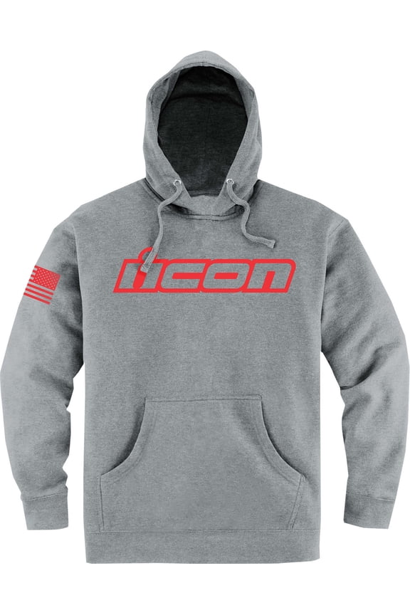 Clasicon Mens Pullover Hoody Heather Gray/Red MD